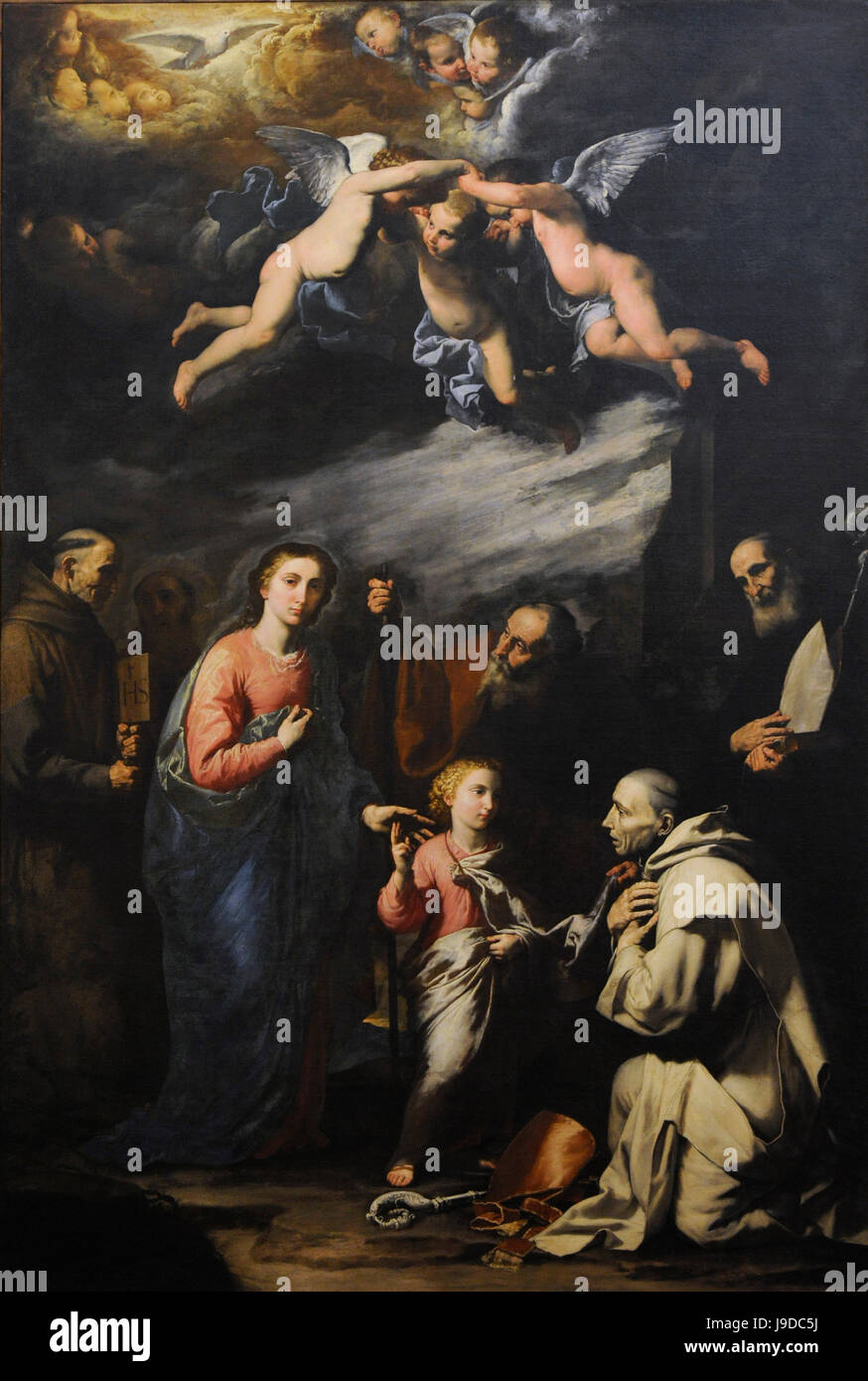 Jusepe de Ribera (1591-1652). Pintor barroco. Trinidad terrena con el eterno sacerdote. Museo Nacional de Capodimonte. Nápoles. Italia. Foto de stock