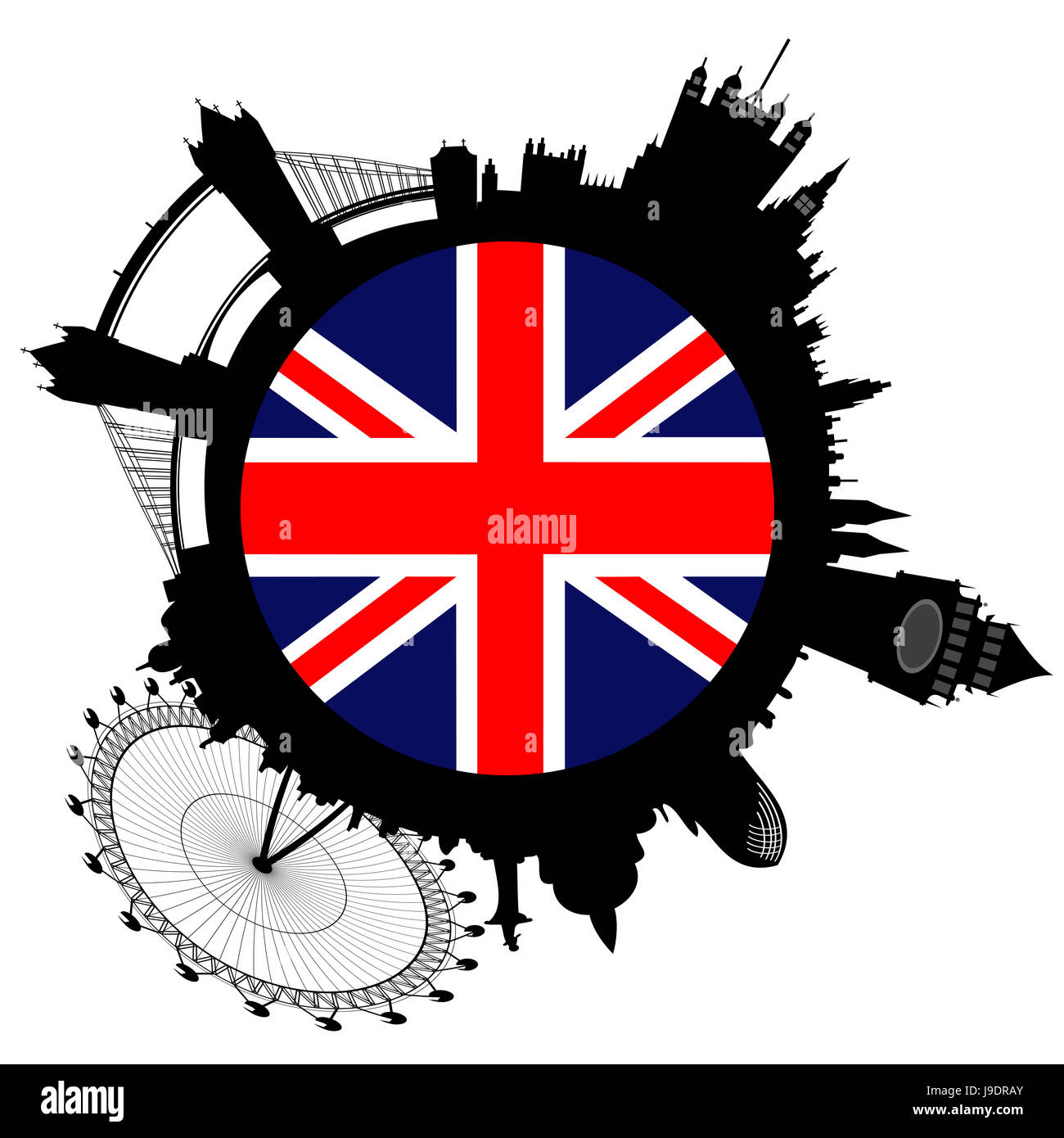 London flag skyline eye logo fotografías e imágenes de alta resolución