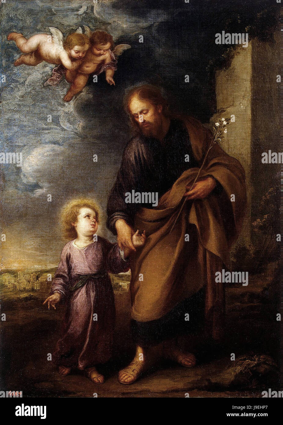 Bartolomé Esteban Murillo San José llevando al Niño Jesús Fotografía de stock Alamy