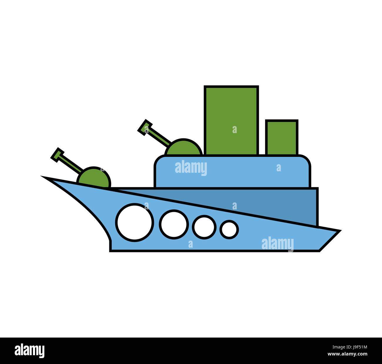 Buque de Guerra childs estilo de dibujo. Barco de combate militar aislado  Imagen Vector de stock - Alamy