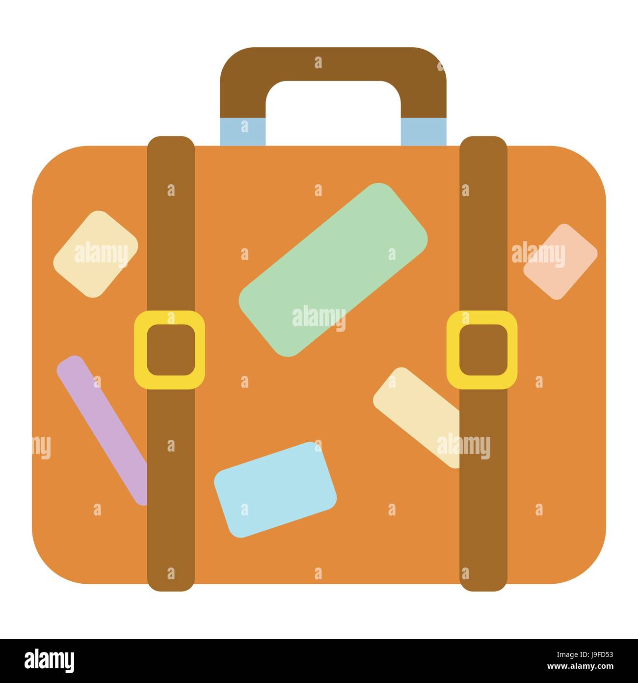 Maleta de Viaje con pegatinas, icono de estilo de dibujos animados Imagen  Vector de stock - Alamy