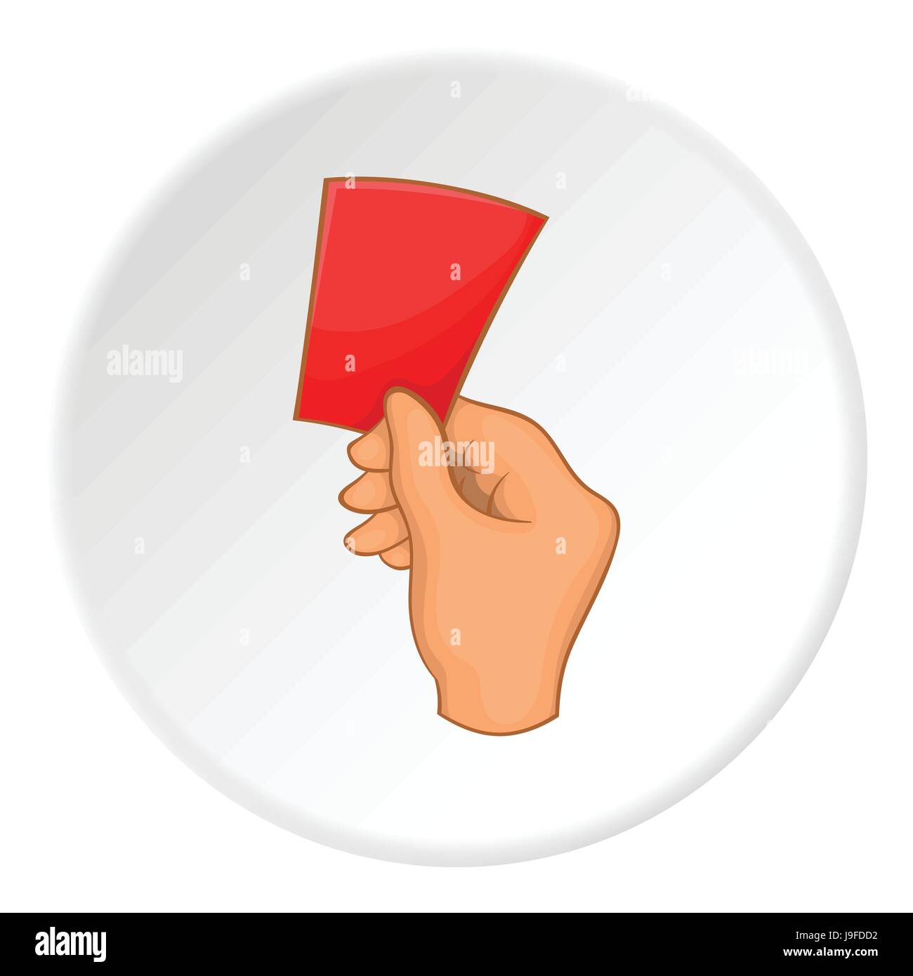 Árbitro mostrando la tarjeta roja, icono de estilo de dibujos animados Vector stock
