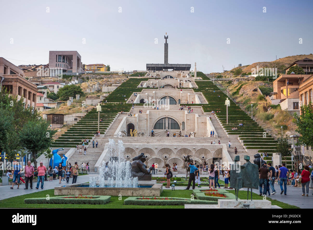 La ciudad de Ereván, Armenia, cascada compleja, Foto de stock