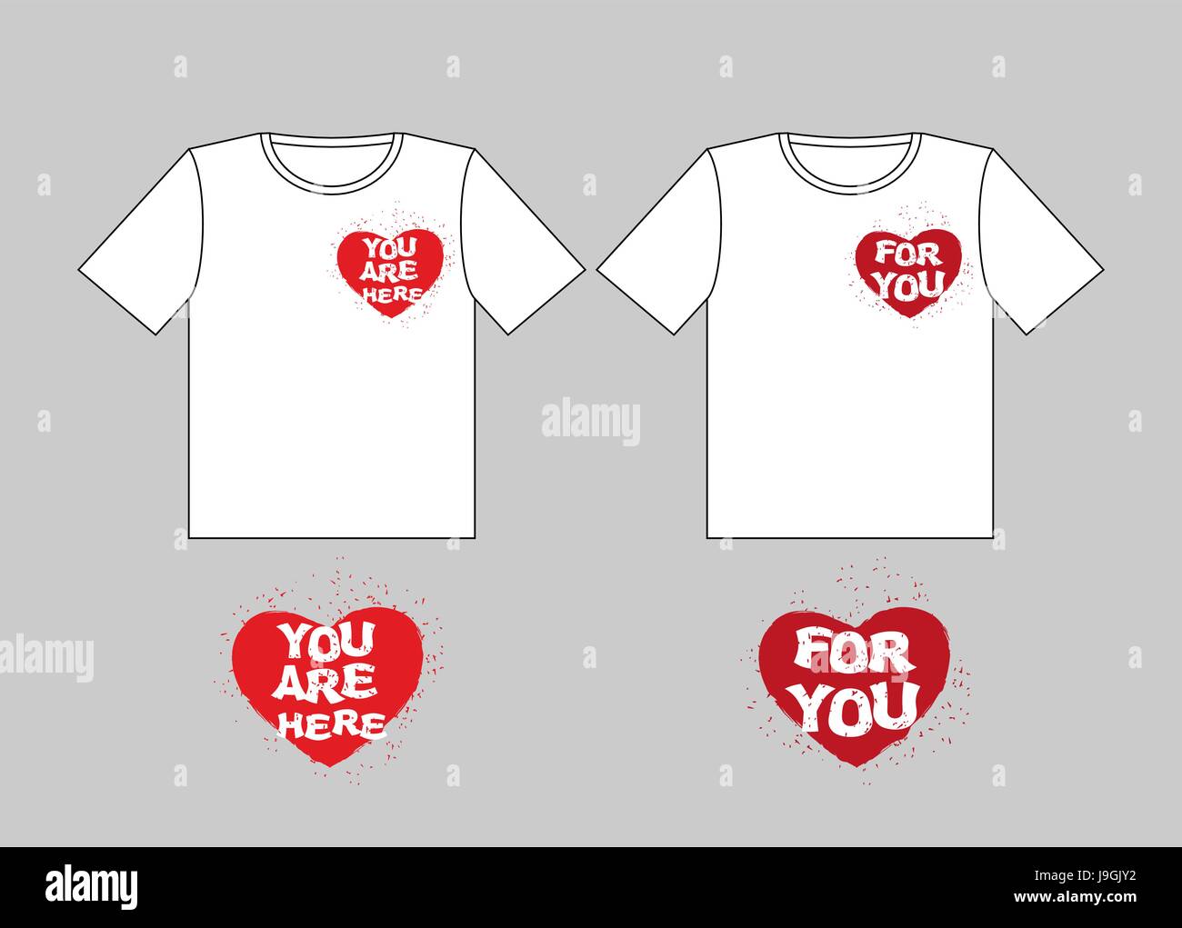 Para tu corazón. Usted está aquí en el corazón. Logo para camisetas. Firmar  el día de San Valentín. El 14 de febrero día de los amantes. Plantilla de diseño  camiseta con corazón