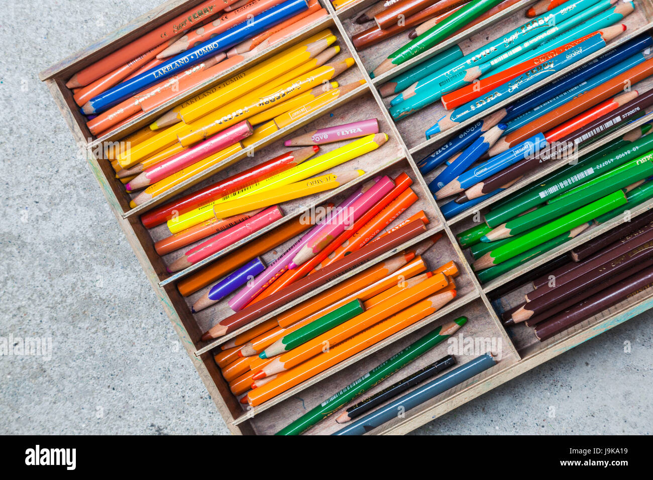Dinamarca, Zelanda, Ishoj, lápices de colores Foto de stock