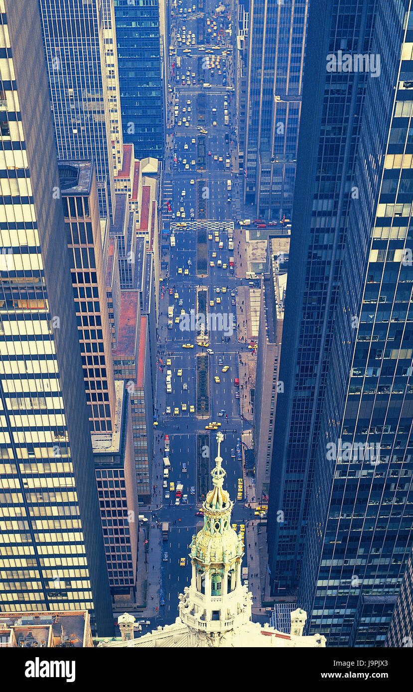 Los EE.UU.,Nueva York,alta sube,Park Avenue,desde arriba, Foto de stock