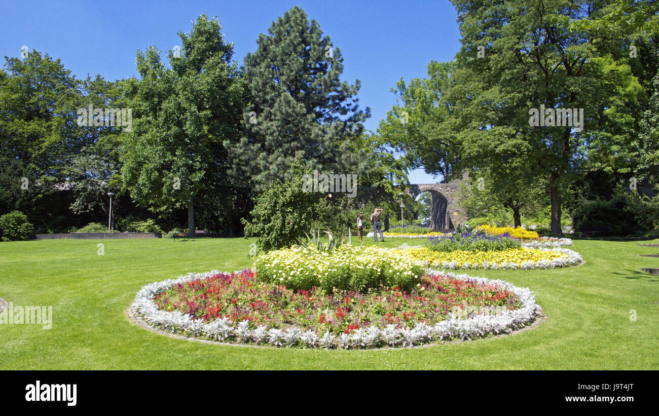 Alemania,Renania del Norte-Westfalia,a victorias,castillo superior,jardín, bloqueo Foto de stock