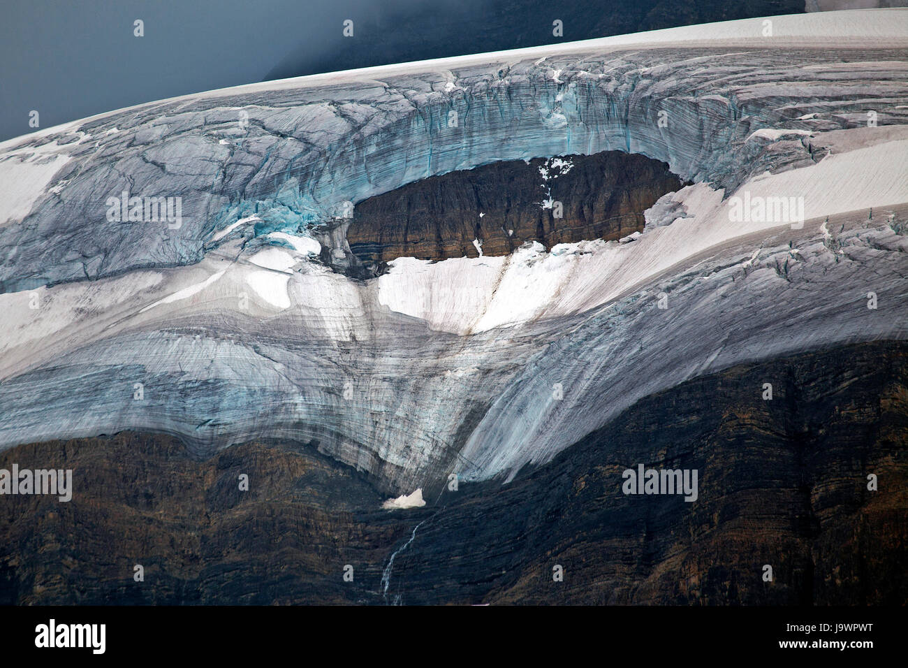 Glaciar del Campo de Hielo Wapta, Parque Nacional de Banff, Alberta, Canadá Foto de stock