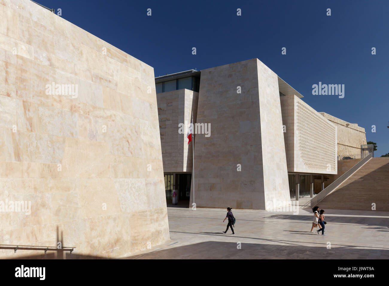 Valletta City Gate, la puerta de la ciudad moderna y el edificio del parlamento, el arquitecto Renzo Piano, Valletta, Malta Foto de stock