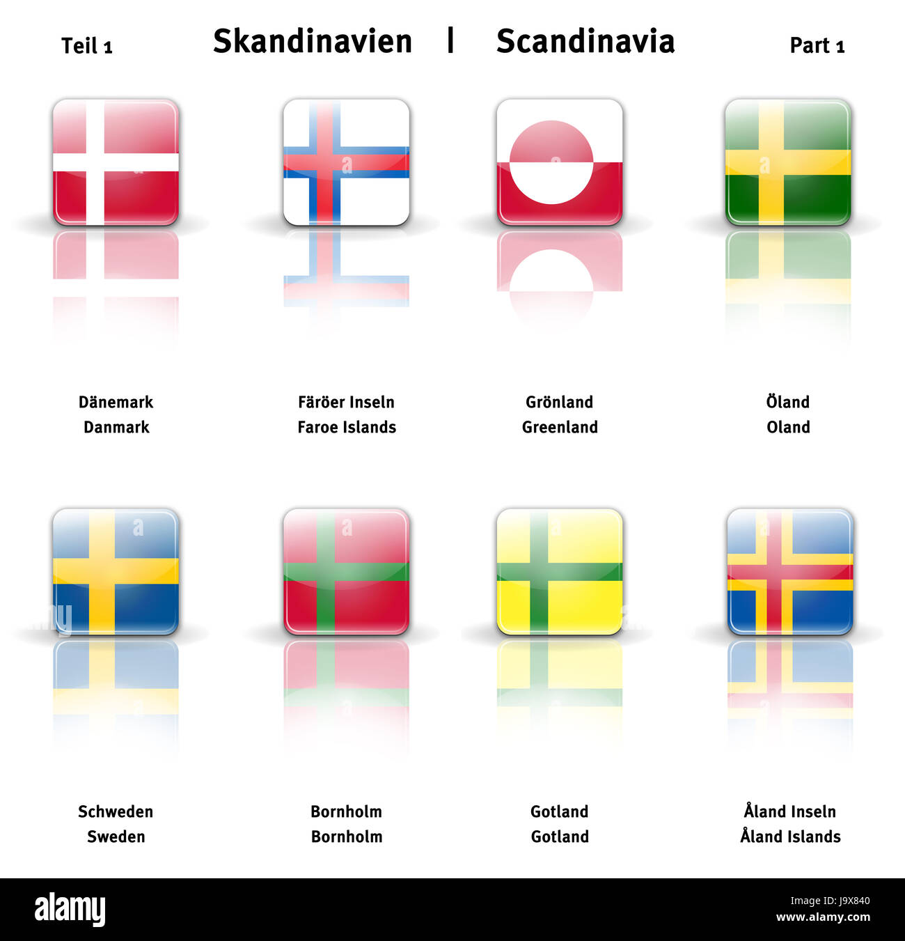 Iconos brillantes escandinavia banners (parte 1) Foto de stock