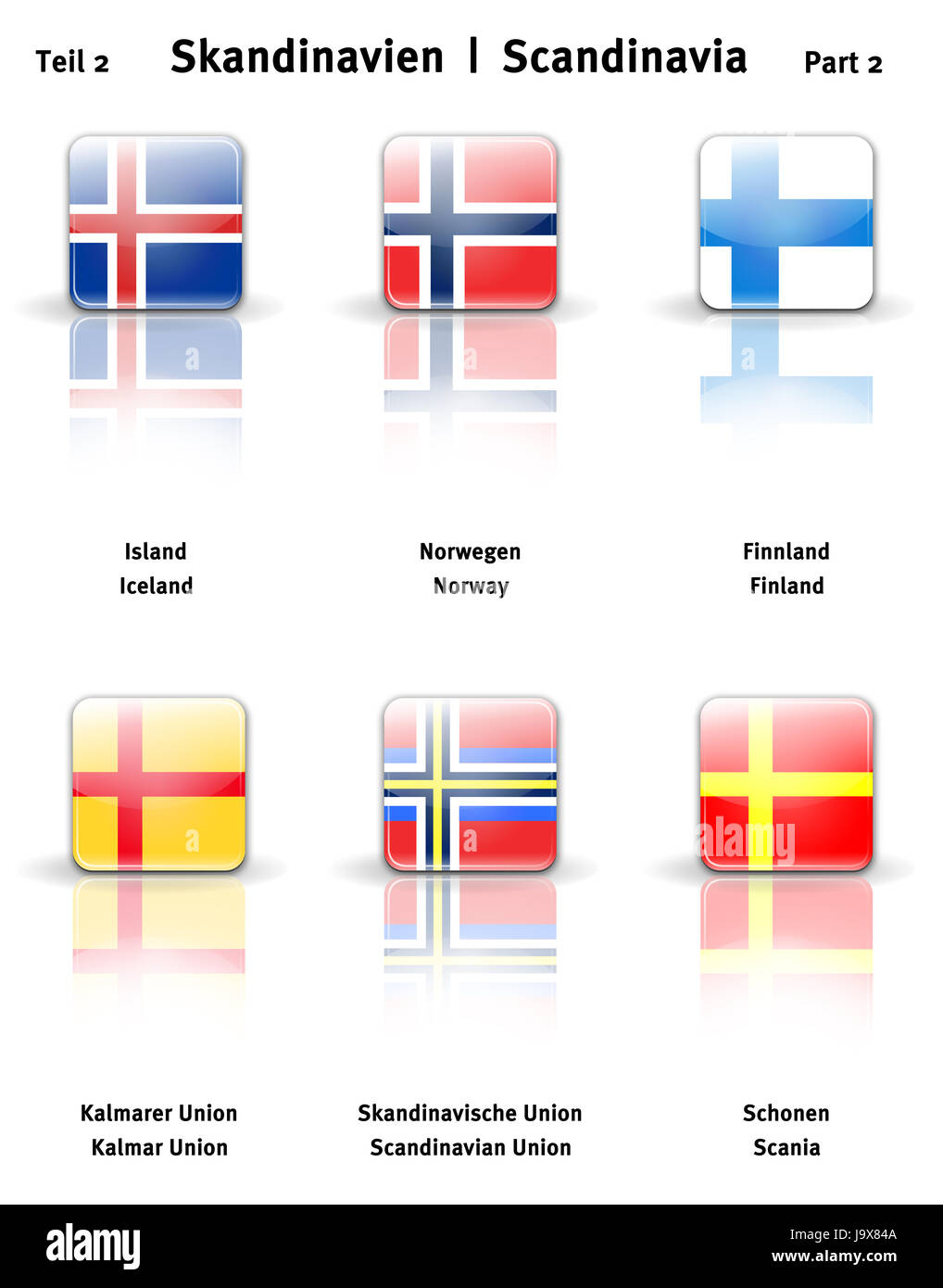 Iconos brillantes escandinavia banners (parte 2) Foto de stock