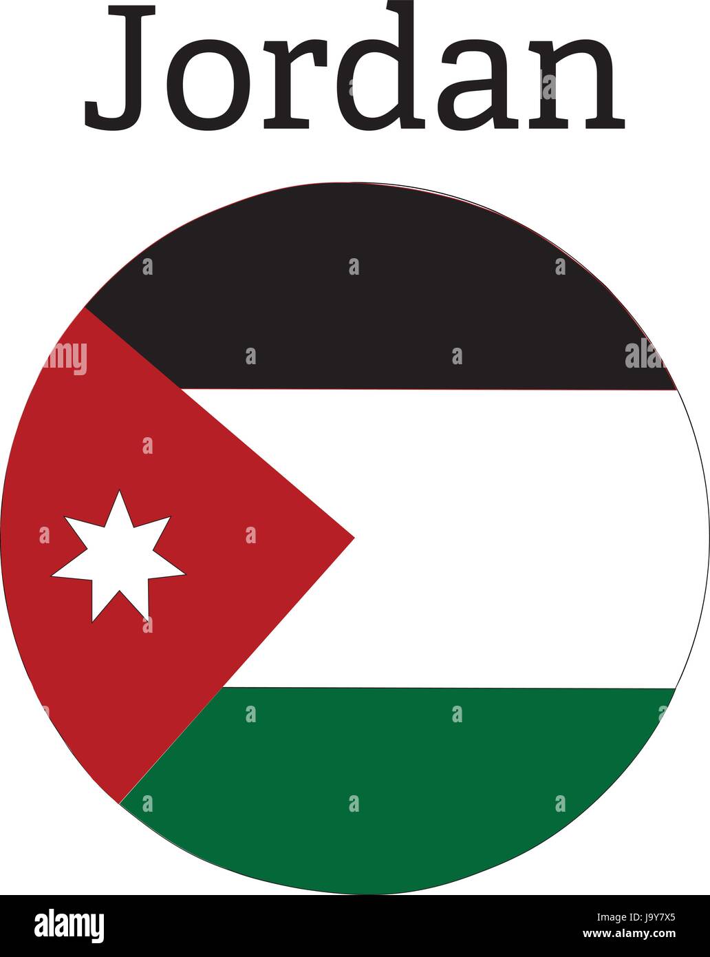 Jordania bandera icono símbolo de botón redondo Imagen Vector de stock -  Alamy