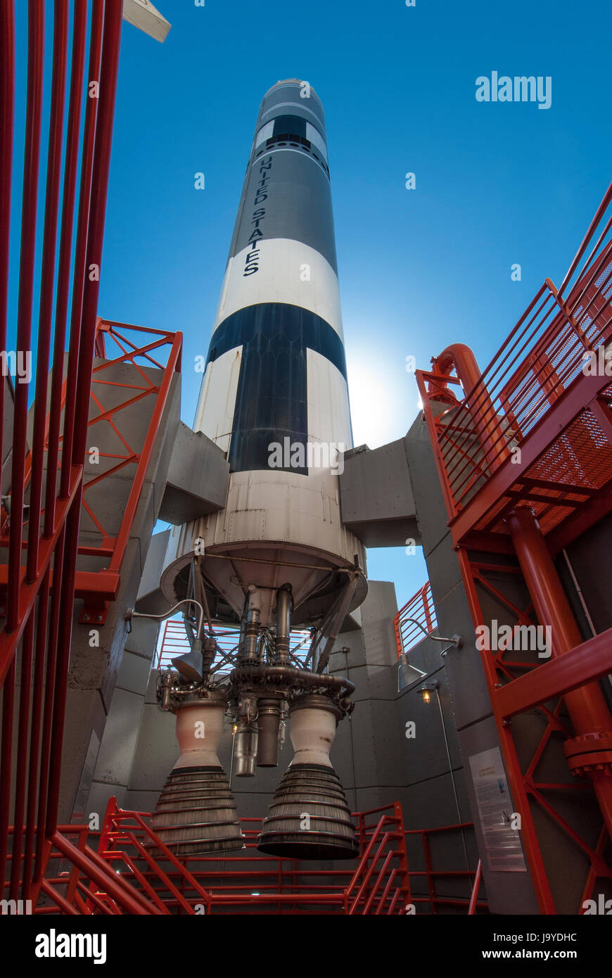 LC19 llama cuchara, Gemini en el cohete Titan, Kansas Cosmosphere y Space Center, Hutchinson, Kansas. Foto de stock