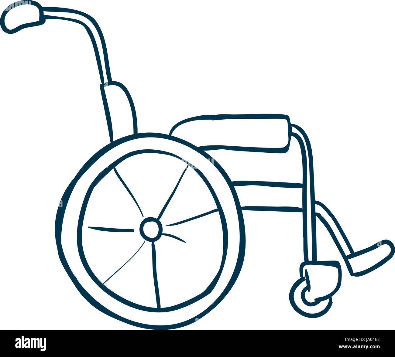 Silla de ruedas dibujar aislado Imagen Vector de stock - Alamy