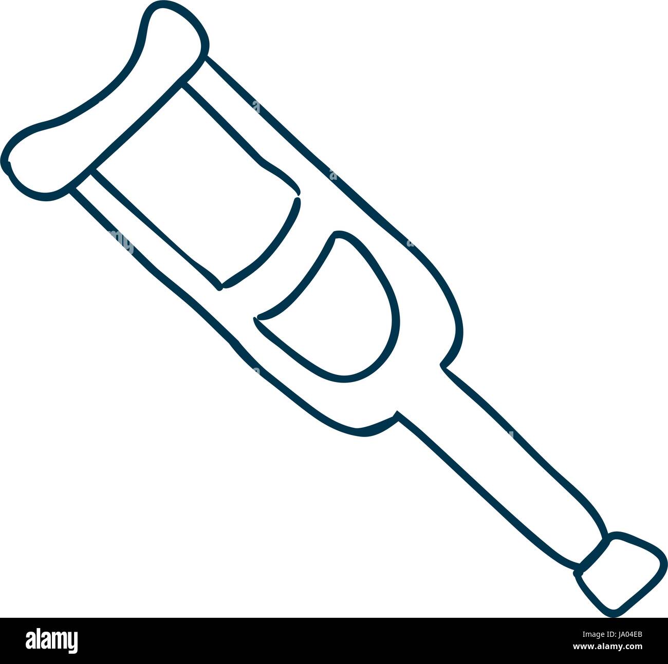 Medical muleta dibujar Imagen Vector de stock - Alamy