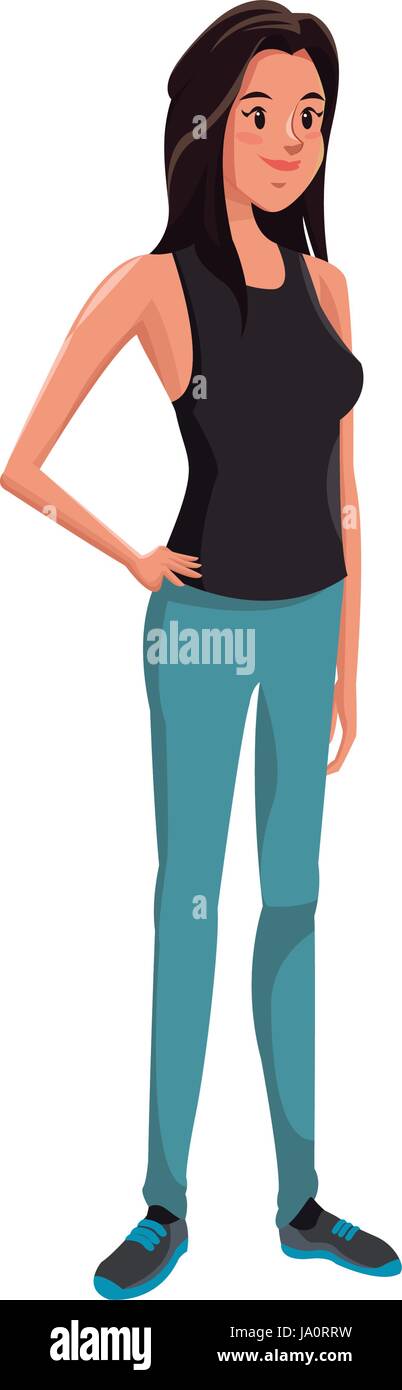 Personaje de dibujos animados de mujer joven casual ilustración vectorial  Imagen Vector de stock - Alamy