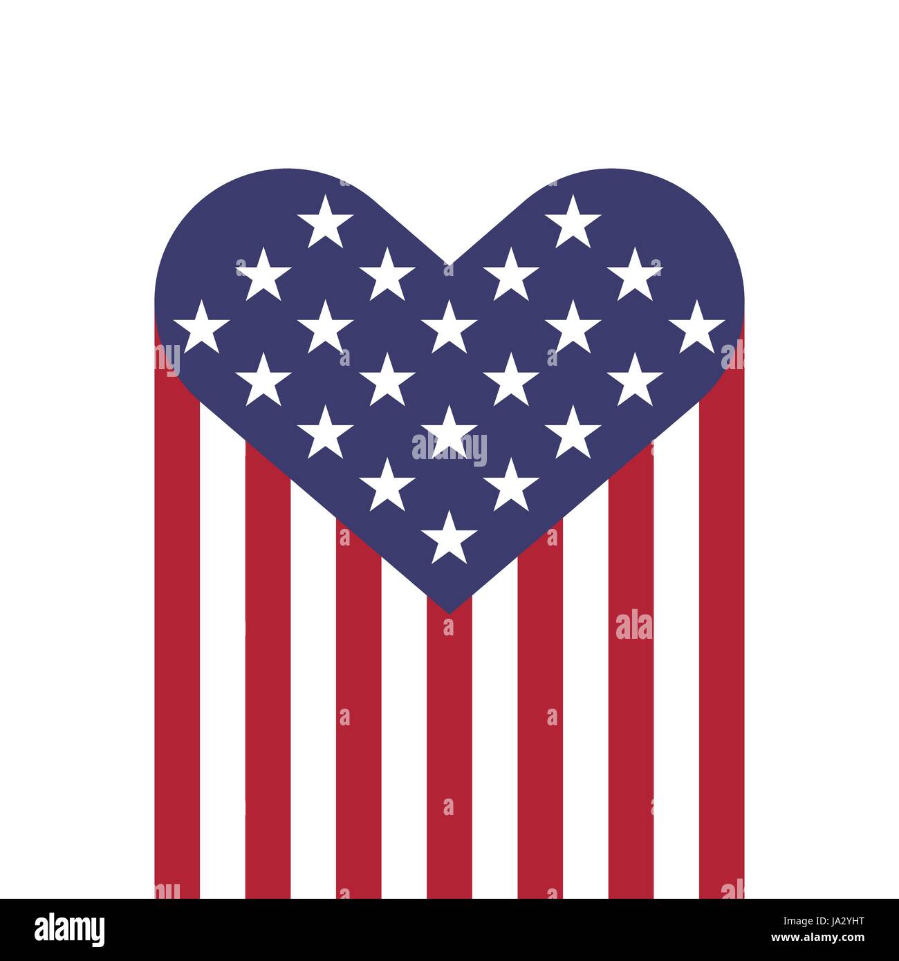 La bandera de EE.UU corazones forma ilustración vectorial para el día de la independencia, el Día Conmemorativo u otros Ilustración del Vector