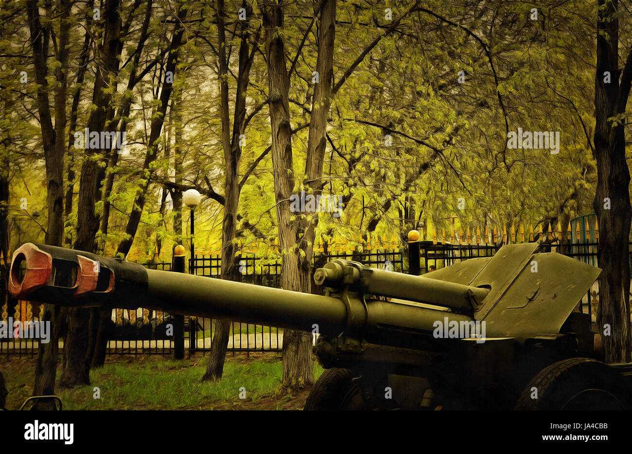 La artillería pesada de ilustraciones Foto de stock
