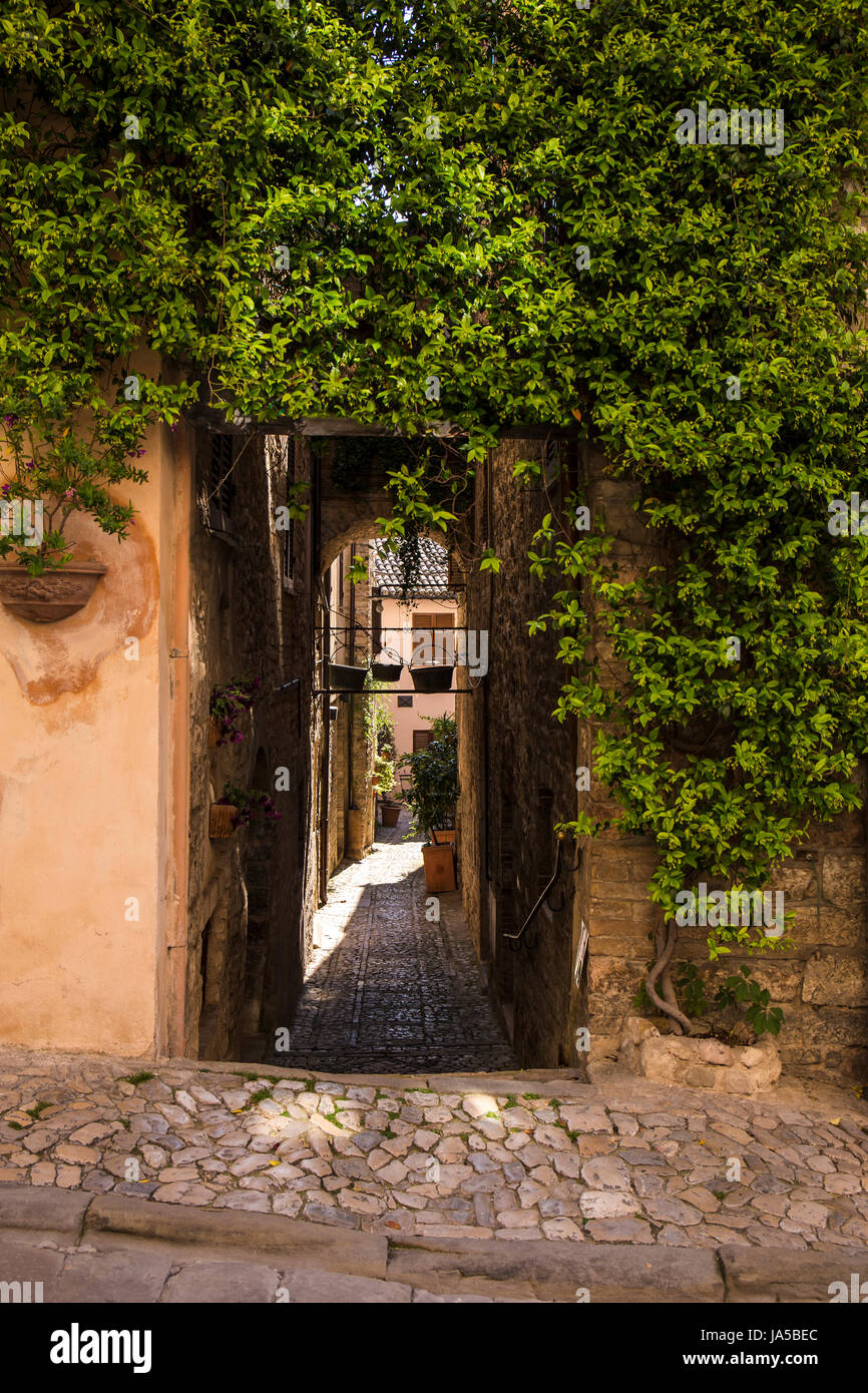 Spello. Ciudad medieval en el centro de Italia en Umbria Foto de stock