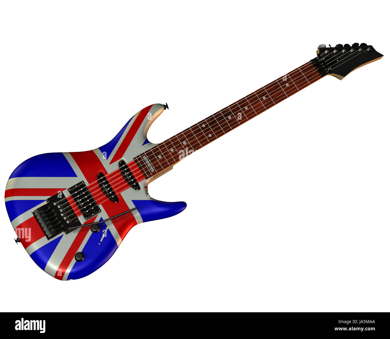 Guitarra eléctrica con bandera de Inglaterra Fotografía de stock - Alamy