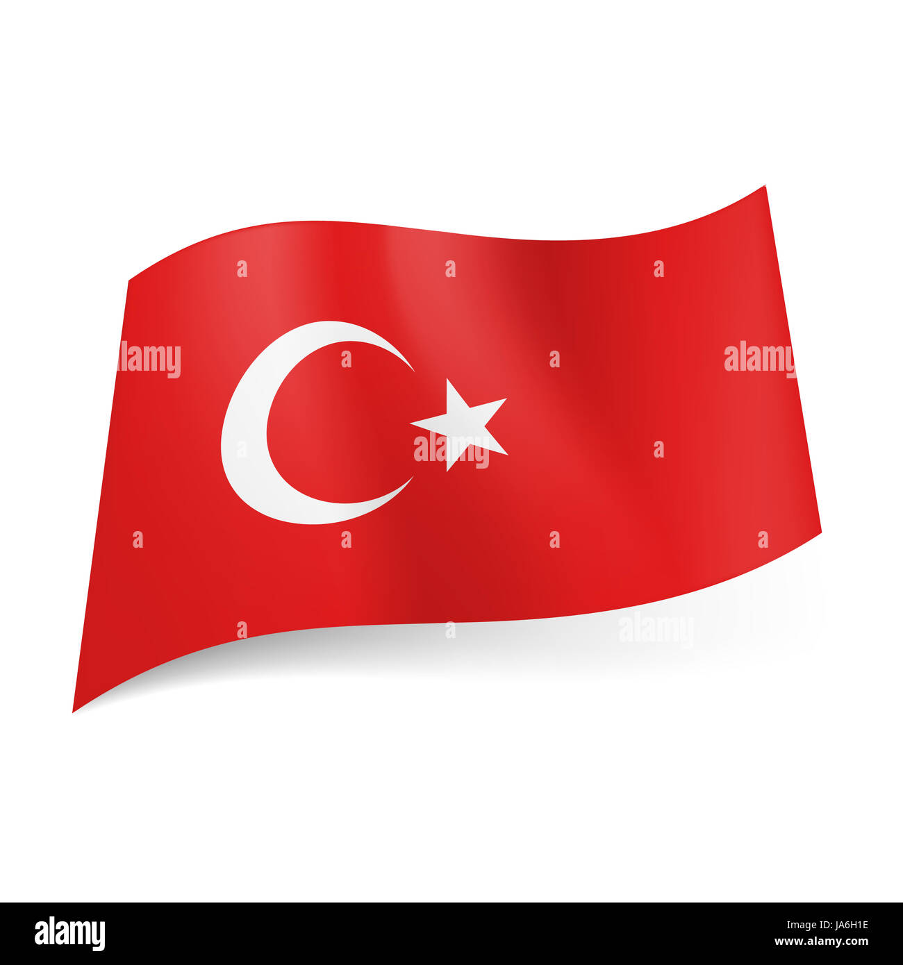 La bandera nacional de Turquía: la media luna con la estrella blanca sobre  fondo rojo Fotografía de stock - Alamy