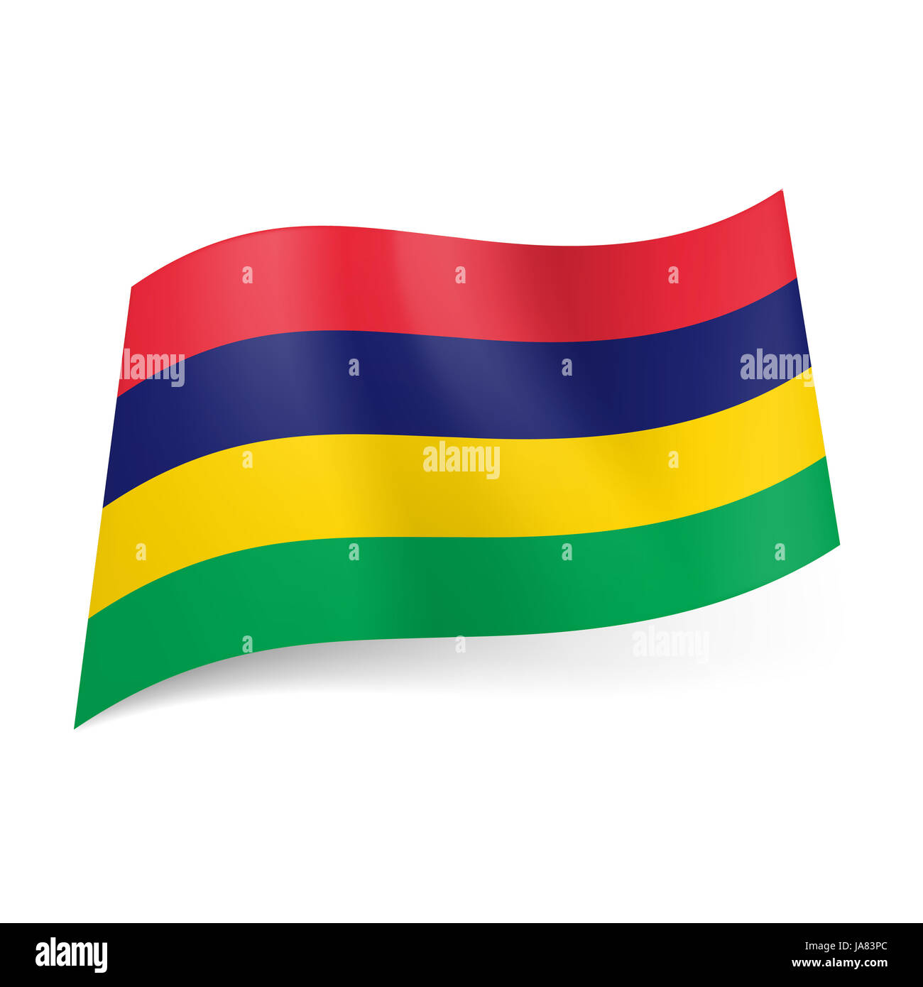baños neutral Cadera La bandera nacional de Mauricio: rojo, azul, amarillo y verde de franjas  horizontales Fotografía de stock - Alamy