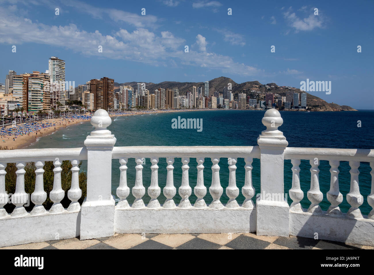 Benidorm - España. Una ciudad en la provincia de Alicante en la Costa Blanca en el este de España, en la costa mediterránea. Foto de stock