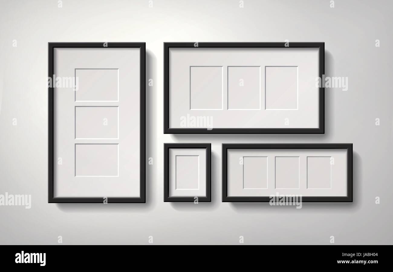 Los marcos de imagen en blanco con varios espacios para colocar fotos en  3D, Ilustración estilo realista Imagen Vector de stock - Alamy