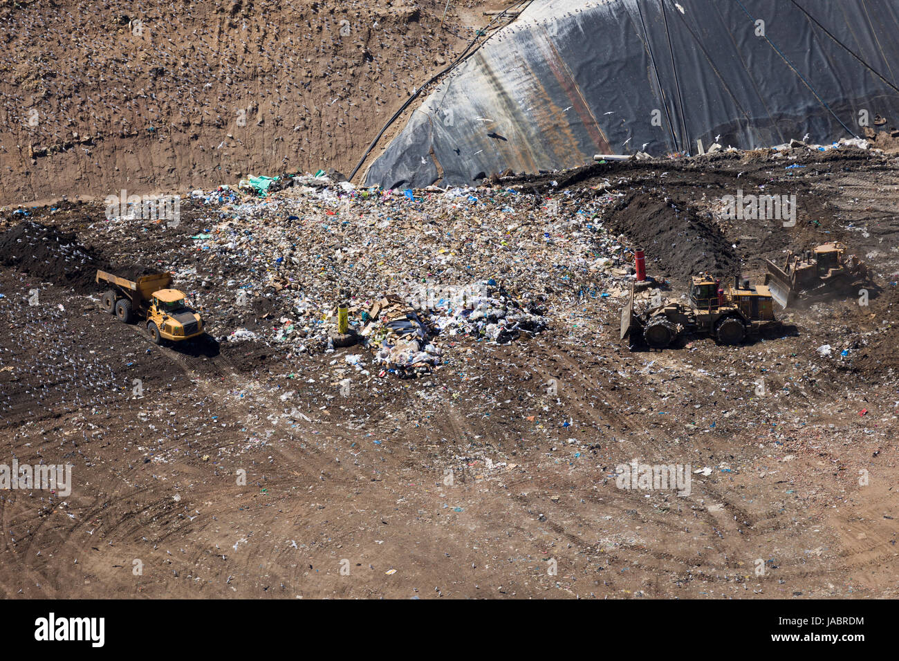 Los vertederos de la imagen de una zona de construcción. Foto de stock