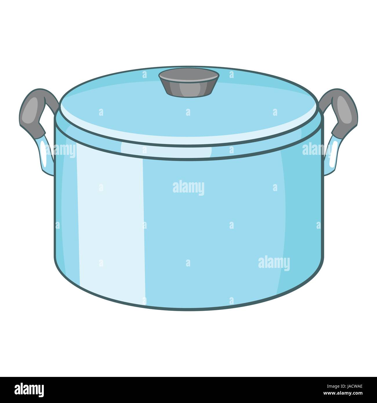 Olla con tapa de icono. Ilustración de dibujos animados de