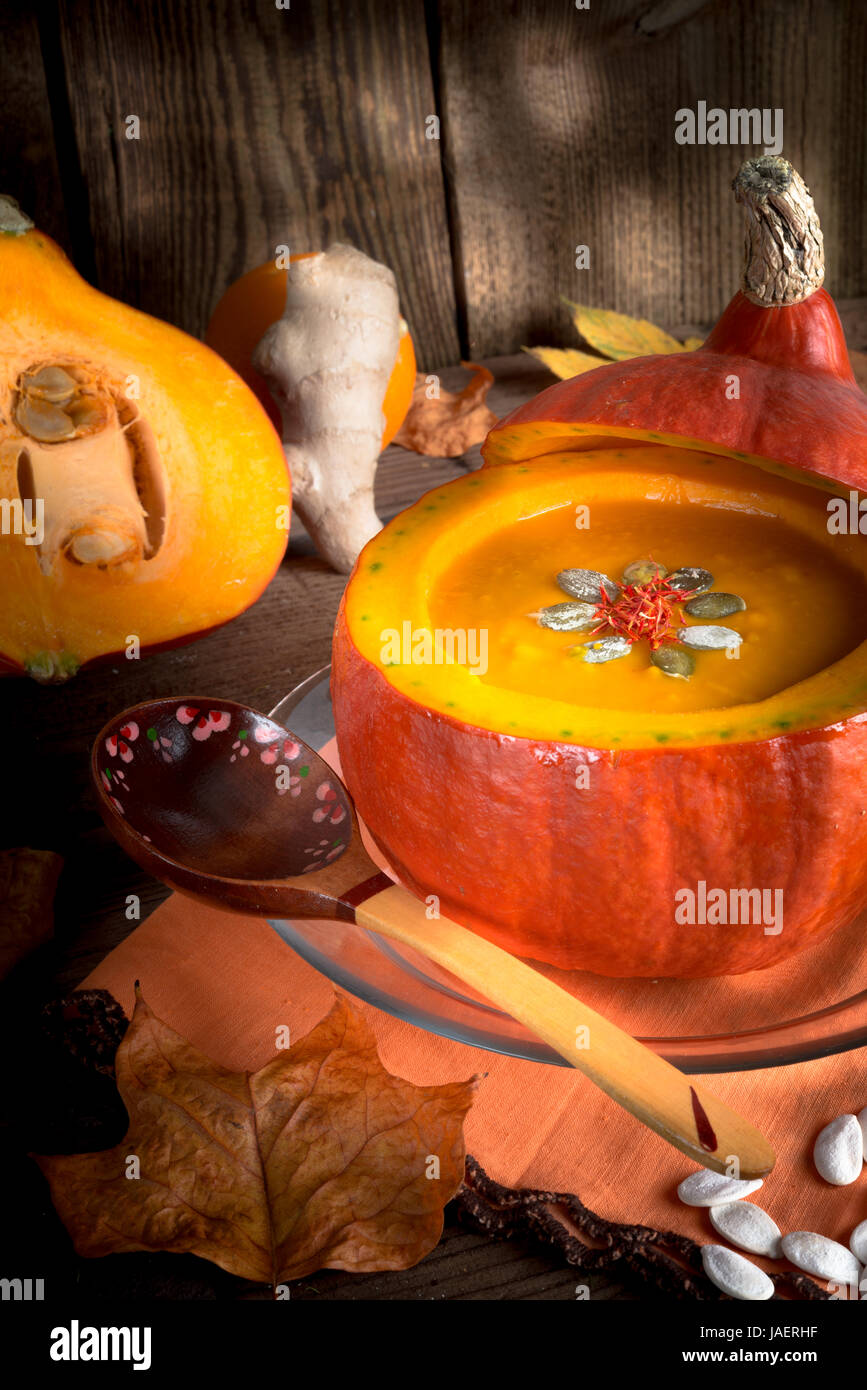 sopa de calabaza Foto de stock