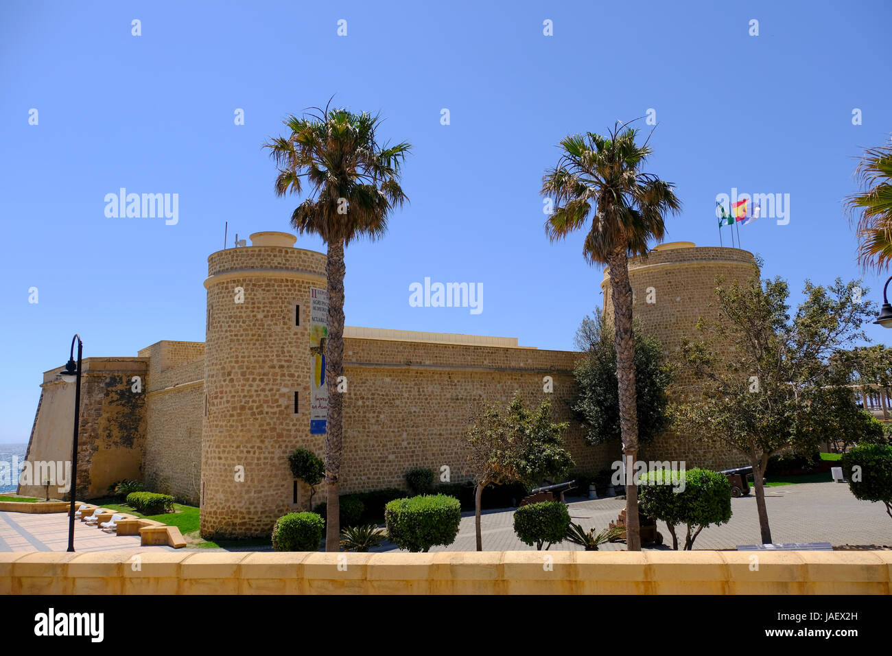 Castillo de Santa Ana en Roquetas de Mar Almería España Foto de stock