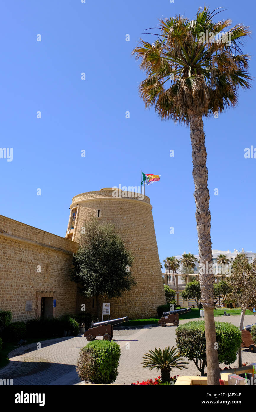 Castillo de Santa Ana en Roquetas de Mar Almería España Foto de stock
