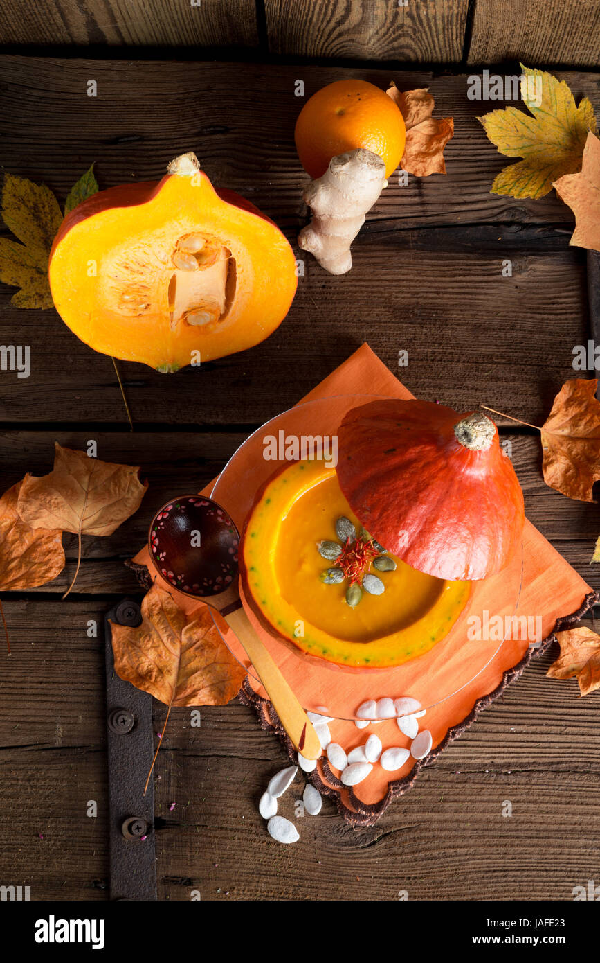 sopa de calabaza Foto de stock