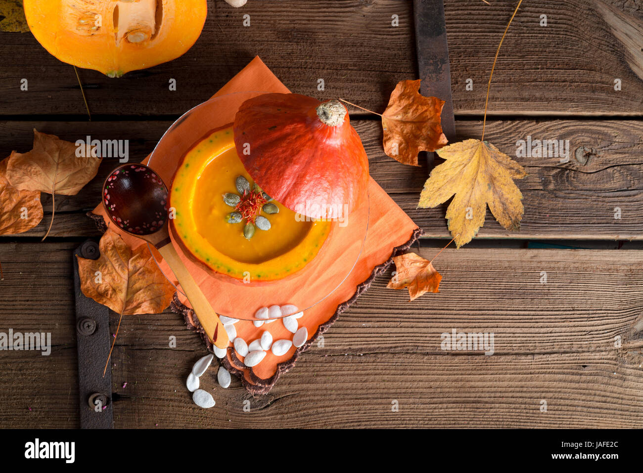 sopa de calabaza Foto de stock