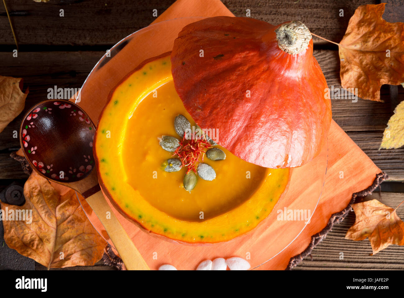 sopa de calabaza Foto de stock