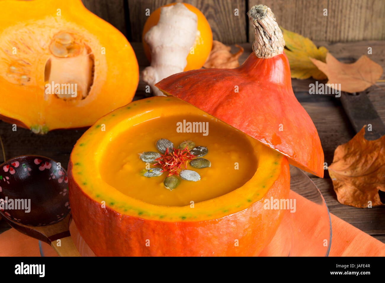sopa de calabaza Foto de stock