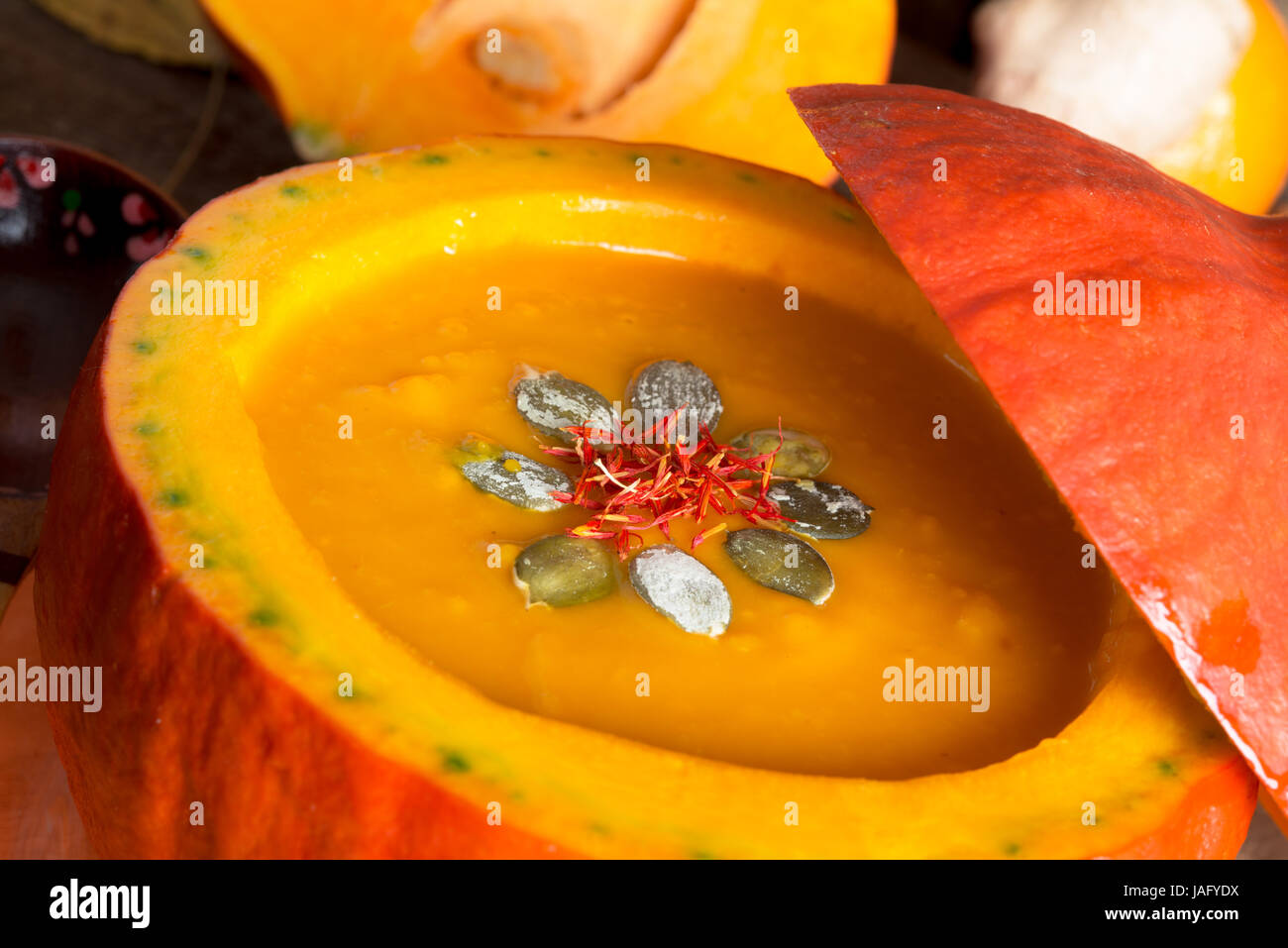 sopa de calabaza Foto de stock