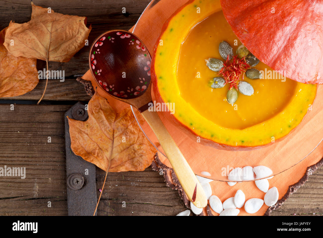 sopa de calabaza Foto de stock
