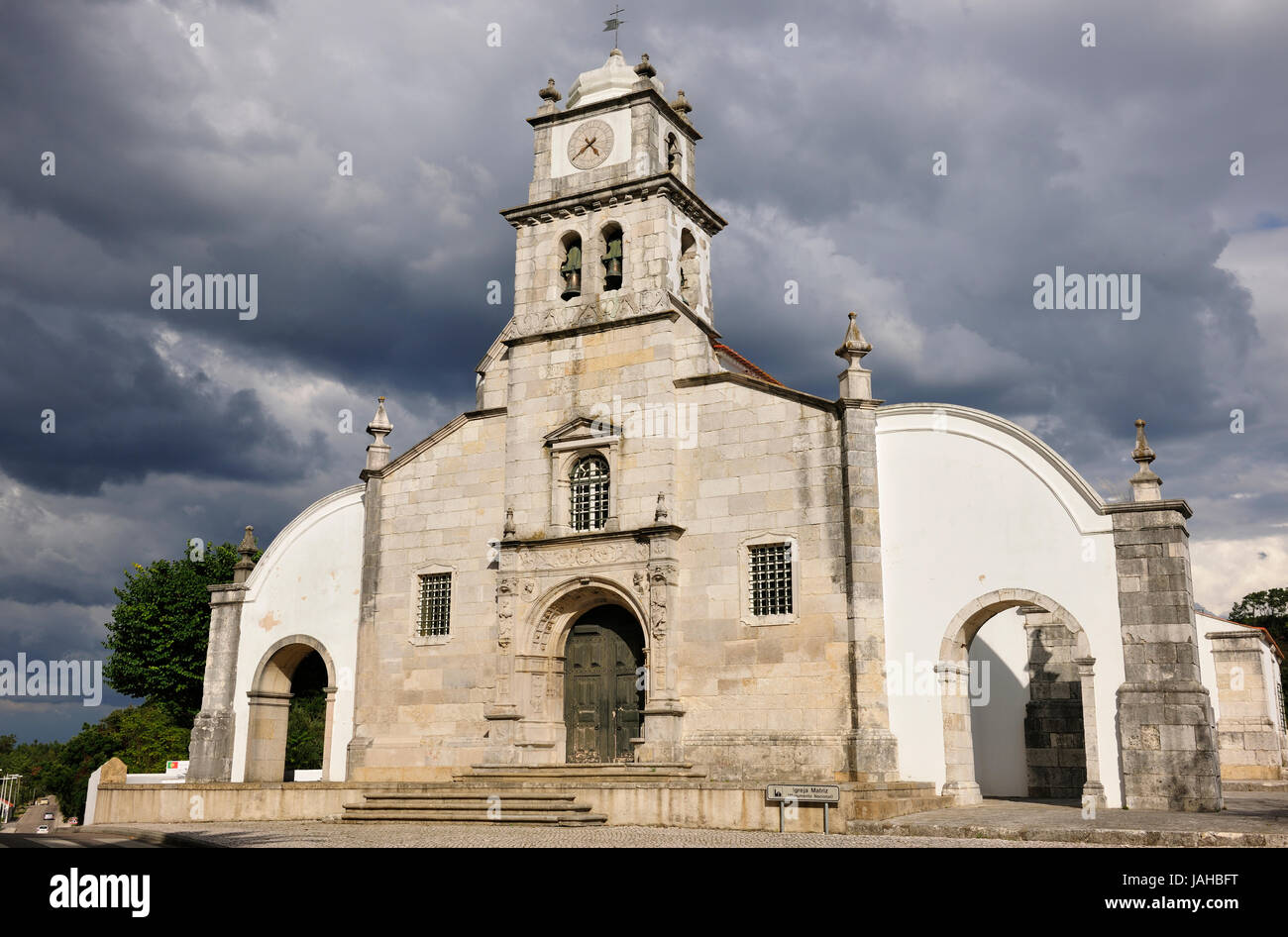La Atalaia, un monumento Patrimonio de la iglesia. Vila Nova da Barquinha, Portugal Foto de stock