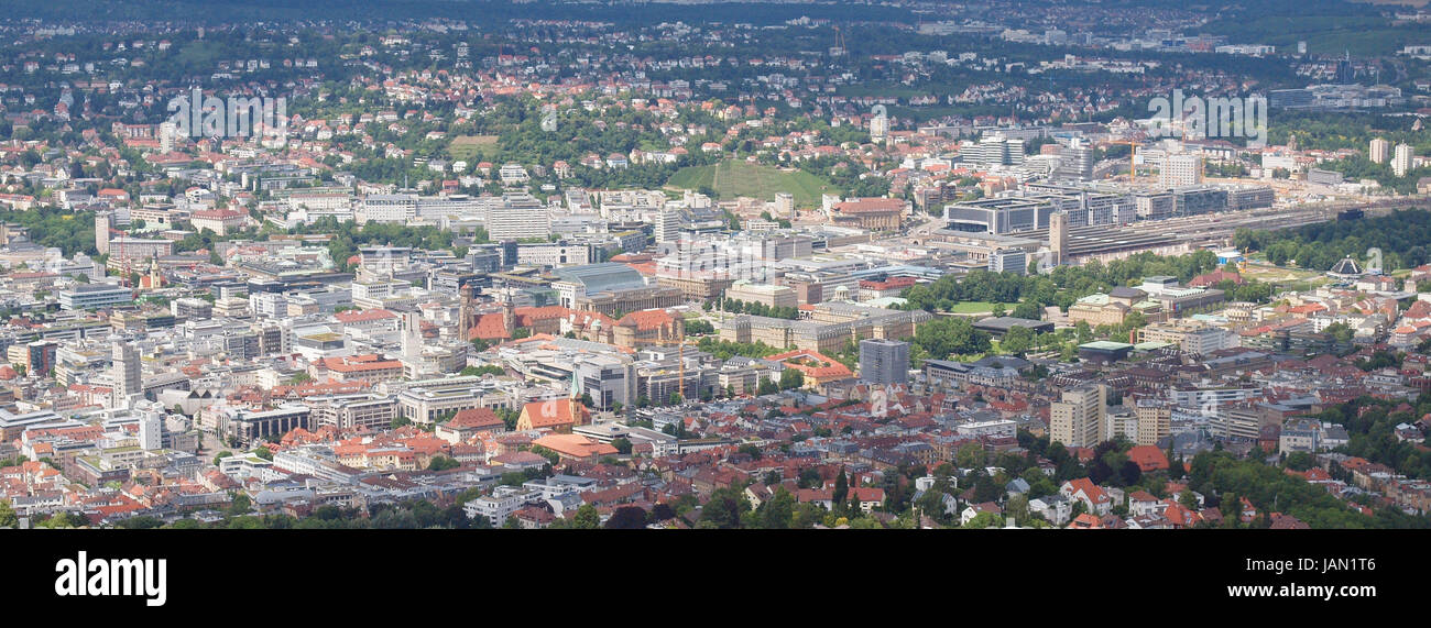 Vista de la ciudad de Stuttgart en Alemania Foto de stock