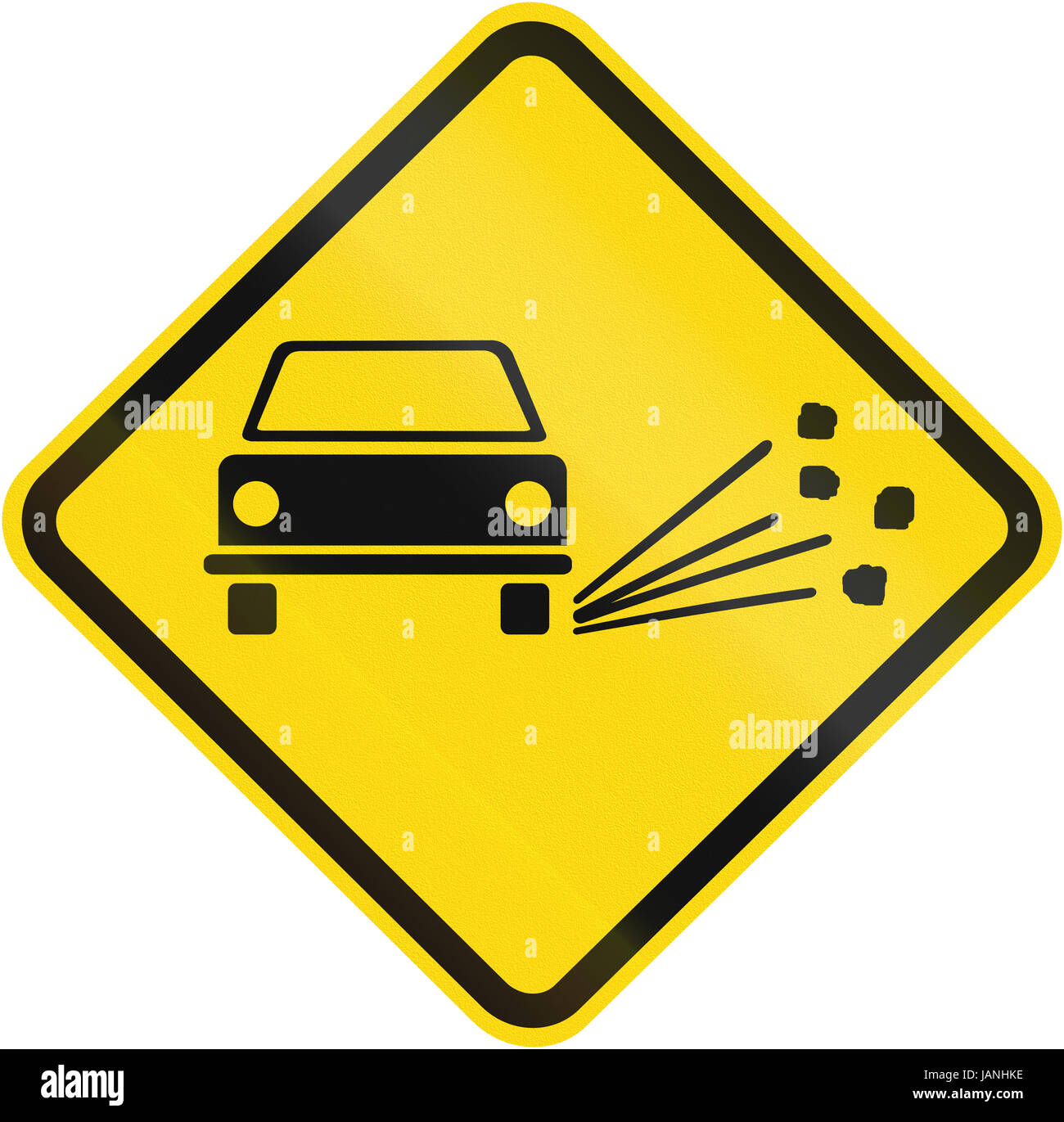 Gravilla suelta la señal de advertencia utilizado en Brasil Fotografía