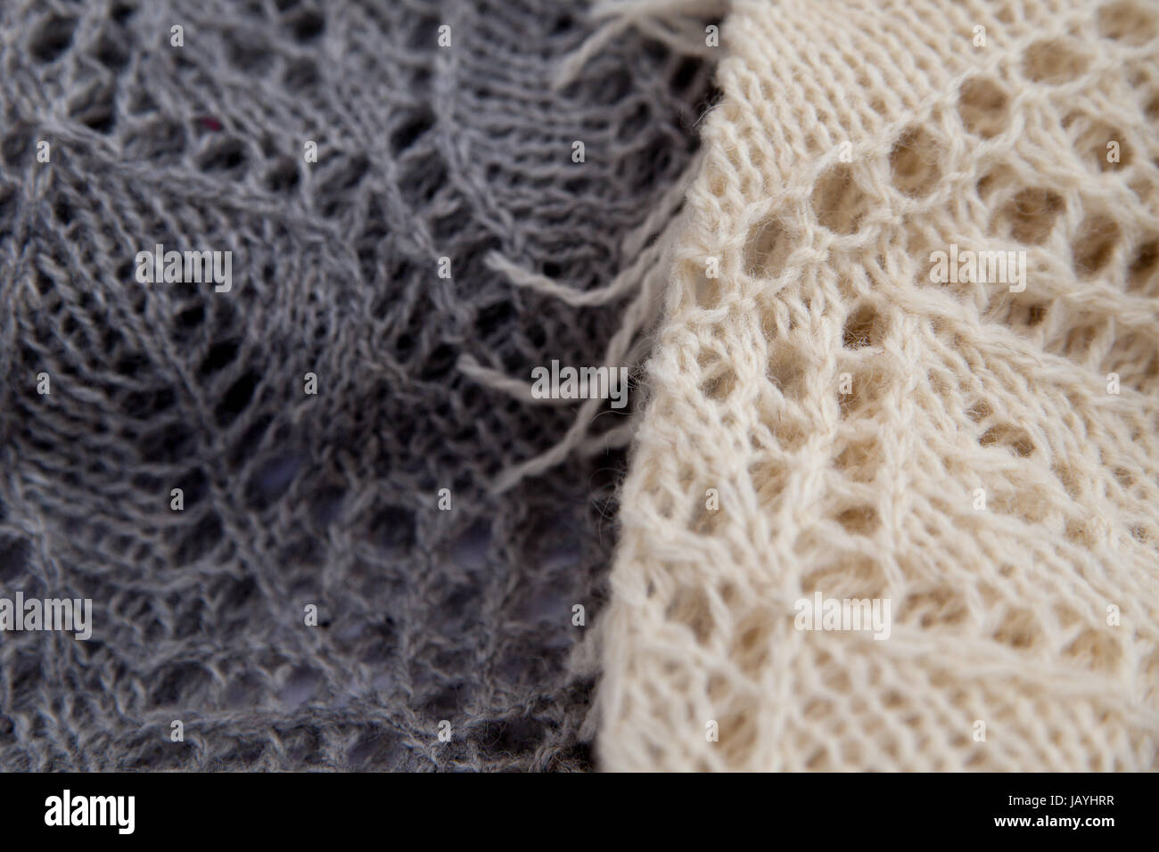 Costurero,tejer,bufanda de lana Foto de stock