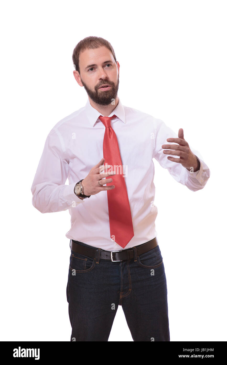 Una clásica corbata roja aislada en blanco fondo formal - foto de stock |  Crushpixel