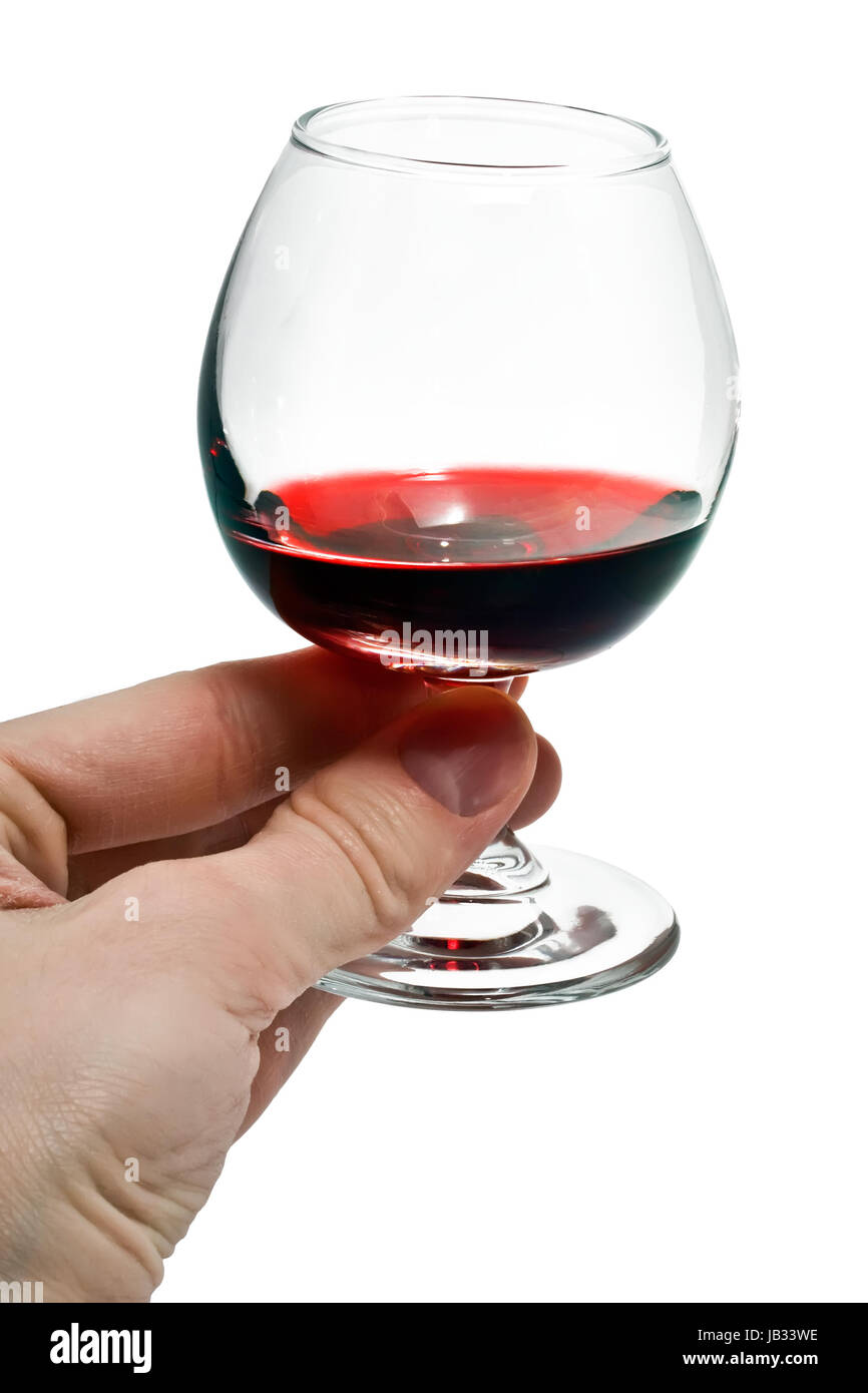 Un vaso pequeño de vino tinto Fotografía de stock - Alamy