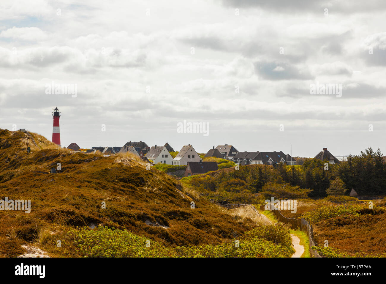 Sylt, la aldea y el faro de Hörnum Foto de stock