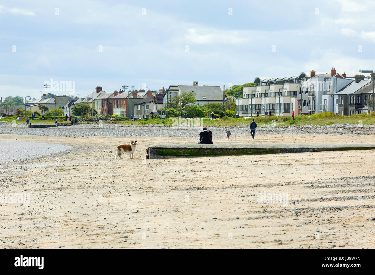 Skerries, Irlanda- vista en la playa en Skerries ciudad, condado de Dublín, Irlanda Foto de stock
