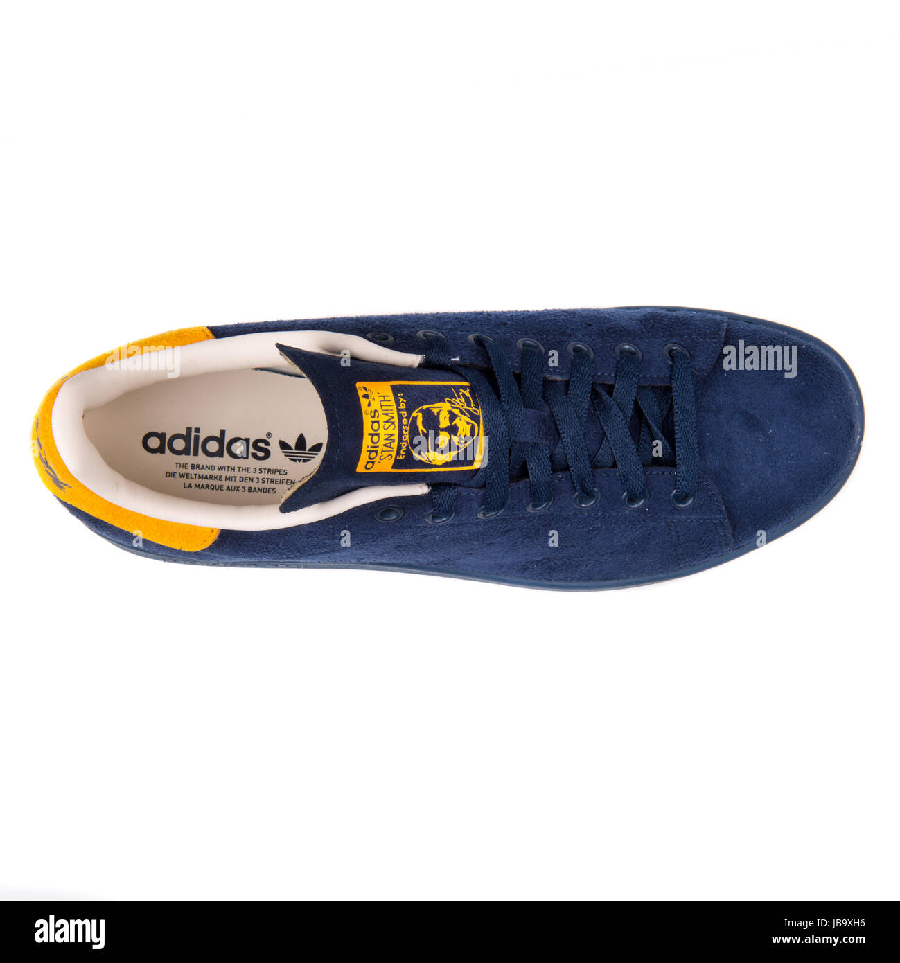 Adidas Stan azul marino amarillo zapatos deportivos - B24707 Fotografía de stock - Alamy