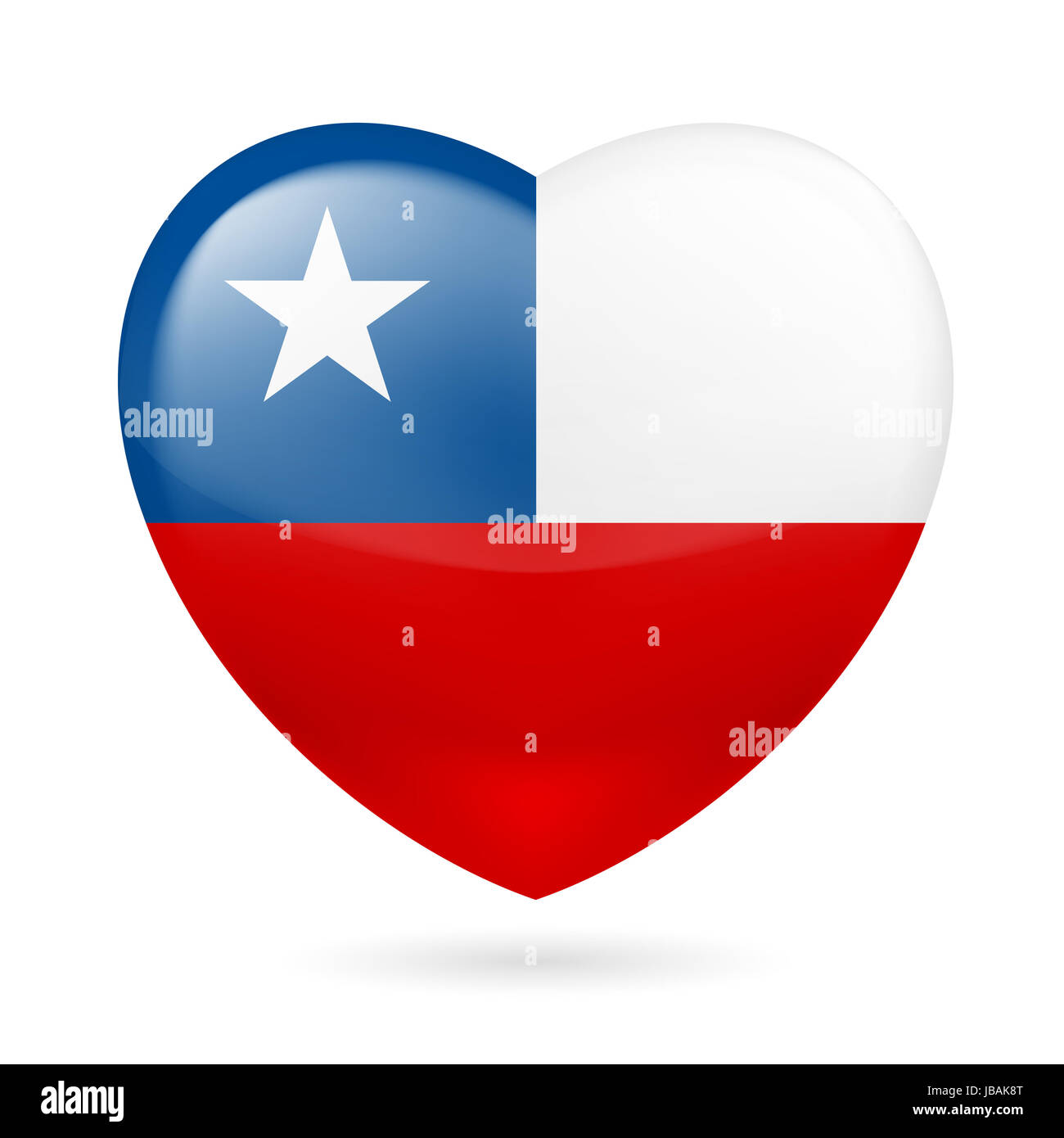 Corazón con los colores de la bandera chilena. Me encanta Chile