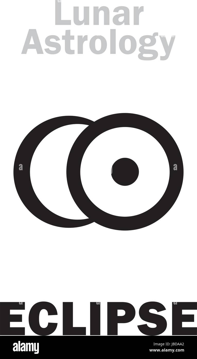 La astrología alfabeto Eclipse (conjunción de la Luna y el Sol